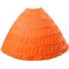 BEAUTELICATE Sottogonna Petticoat Donna Gonna Lunga 6 Cerchio Crinolina Rockabilly Vintage Sottoveste per Vestito Abito da Sposa Anni 50 Bianca Nera