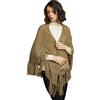 BEAUTELICATE Scialle all'uncinetto Donna Caldo Sciarpa Maglia Triangolare Lunga Frange Stole per Autunno Inverno