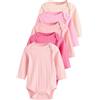 NEXT Bambina Confezione da 5 body per neonati a manica corta in 100% cotone a coste Bright Pink 9 Mesi-12 Mesi