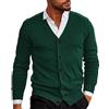 LOIJMK Cardigan da uomo, sottile, leggero, con scollo a V, sottile, con bottoni, maglia fine, morbido, comodo, per il tempo libero, giacca a maniche lunghe, in cotone