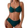 DURINM Costumi da Bagno Donna Push Up Imbottito Reggiseno Scollo a V Due Pezzi Bikini Set Sexy Vintage Swimwear Elegante set perizoma bikini costume da bagno push up con triangolo coppa spaghetti due pezzi