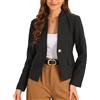 Allegra K Donna Blazer Casual Business Collo in Piedi Rever a Tacca Maniche