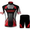 FLYIFE Abbigliamento Ciclismo Set Manica Corta Tuta Ciclismo Uomo Completo Ciclismo Estivo Con Pantaloncini Imbottiti in 9D Gel Traspirante e Ad Asciugatura Rapida (TYP-16,XL)