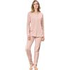 SNELLY Pigiama Donna Lungo 100% Caldo Cotone Invernale, Pigiami 2 Pezzi Maglia Manica Lunga Aperta o Collo con Bottoni, Taglie 44/62 Taglie Forti