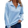 Generic Maglione Senza Cappuccio da Donna in Rilievo Tinta Unita con Mezza Zip per l'autunno e l'inverno Felpa Oversize Donna con Zip Felpe Lunghe con Zip (BU2, L)