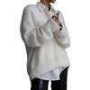 Yancremio Cardigan con Scollo a V Peloso da Donna Maglione Moda Allentato Casual con Bottoni a Maniche Lunghe Maglione Lavorato a Maglia Morbido Carino Caldo Cardigan Maglione