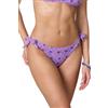 Goldenpoint Donna Costume da Bagno Sangallo Double - Parte Bassa del Bikini - Slip Fianco Basso con Fiocchi Laterali in Fantasia Sangallo Bicolore Taglia S Colore Viola