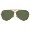 Ray-Ban Aviator, Occhiali da Sole Unisex Adulto, Oro (001 Gold/Green Classic), 58 mm