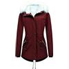 Puramala Giacca invernale da donna con cappuccio e pelliccia sintetica, parka foderato con coulisse e tasche, calda giaccone per tutti i giorni e le attività all'aperto in stile classico, Stil_a04