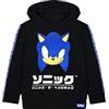 Sonic The Hedgehog Felpa con Cappuccio per Bambini Gamer Black Sweater 7-8 Anni