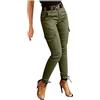 KBOPLEMQ Pantaloni cargo da donna skinny cargo leggings pantaloni slim fit pantaloni da lavoro con vita alta moda vita alta pantaloni a matita chinos streetwear vita elastica pantaloni con tasca tinta unita