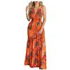Cocila Kaftan Abiti da Donna Plus Size Stampa da Donna Africana Fai-da-Te Multi-Vestito con Cinturino Sexy con Spacco Centrale Veste (Gold, M)