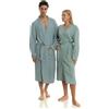 idepent, Accappatoio unisex in mussola, 100% cotone, prodotto in Turchia, morbido, altamente assorbente, di qualità e durevole, design elegante naturale, Blu fiume, Small-Medium