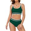 SHEKINI Speed Bikini Set da donna in due pezzi, costume da bagno sportivo da donna, bikini da nuoto, sport, 2 pezzi, bustier per piscina