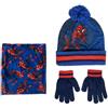 SPIDER-MAN Marvel Cappello Snood e Guanti Set 3 Pezzi Set Invernale Cappello con Bobble per Bambini
