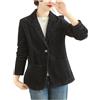 Yancremio Blazer in Velluto a Coste da Donna - Giacca Classica Con Un Bottone alla Moda Retrò, Elegante e Leggera per Ufficio (Nero, L)