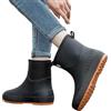HTNEDNST Stivali di gomma da donna, corti, antiscivolo, impermeabili, in gomma, leggeri, a mezza altezza, in gomma, unisex, per adulti, da giardino, per attività all'aperto, A12 nero., 39/EU