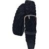 ESPERANTO CINTURA INTRECCIATA DI PELLE SCAMOSCIATA FODERATA IN COTONE-ALT 3,5 CM (130 CM (GIROVITA 115 CM), NERO)