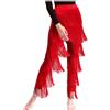 inhzoy Pantaloni Danza Latina con Frange Donna Pantaloni Sala Ballo Danza Classica Rumba Salsa Tango Pratica Pantalone Ballo Cha-Cha Professionale con Nappe Performance Rosso L