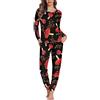 Dajingkj Dajinngkj Pigiama lungo da donna Pijamas Set caldo invernale da donna, morbido e morbido