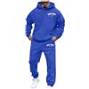Generico Tuta Felpata da Uomo Felpa con Cappuccio da Uomo Stampa di Lettere Leggera Giacca Sportiva Felpe Loungewear Jogging Pullover Oversize (Blue, L)