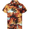 King Kameha Camicia Hawaiana Uomo Maniche Corte - Camicia Uomo Estiva con Stampa Navigare, Camicie Hawaiane da Navigare Leggera e Facile da Lavare - Surf, Brown Turquoise, 8XL
