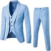 Meaunzyl Abiti Uomo Taglie Forti 3 Pezzi Regular Fit Completo Formale Sartoriale Vestito con Un Bottone Blazer Panciotto Pantaloni Abito da Lavoro Moda per La Laurea della Festa Nuziale