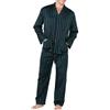 PIER MORI'S PDA Pigiama Uomo Lungo Aperto Elegante con Collo e Pantalone Aperto Cotone Makò E02661 (IT, Numero, 54, Regular, Regular, 54 Verdone)