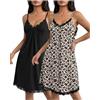 Ekouaer Camicia da Notte Donna Estiva Sexy Spalline Sottili Indumenti da Notte in Pizzo Babydoll Senza Maniche Sottoveste Lingerie S-XXL