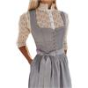 YOSUWOAI Dirndl - Abito da donna midi, Elegante, Stile vintage, Grigio, M