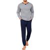 Marvmys Pigiama Uomo Cotone Lungo Pigiami Due Pezzi Invernale Manica Lunga Pantaloni con Tasche