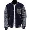 ZM ATTIRE Giacca bomber da uomo Beverly Hills Cop Eddie Murphy Baseball Tom Hardy Venom Letterman Varsity, Maniche in vera pelle - Lana anteriore, XL