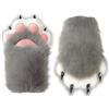 NexinEstic Therian Paws - Guanti in pelliccia sintetica con zampe di gatto e artigli, Grigio, Universal size