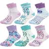 Queenshin 6 Paia Calzini Bambino Bambini Calze Ragazza con Carino Coda di Sirena Colorata Animali Marini Calzini Caviglia Traspiranti Regalo 5-8 Anni Taglia 28-32