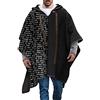 Fowjknww Mantello ispessito da uomo in lana, poncho alla moda, alla moda, con cappuccio, da uomo, portatile, caldo, per il tempo libero, tutti i giorni, da viaggio, da cowboy hippie con cappuccio