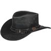Scippis Williams Cappello Australiano di Pelle | Cow Boys Hat | Look Invecchiato | Estate/Inverno (Nero, S/55-56cm)
