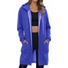 Fulidngzg Felpa Lunga Donna Invernale Termica con Zip E Cappuccio per Leggings Giacca Primaverile Curvy Elegante con Tasche Felpe Moda Taglie Forti Casual per Sportiva Trekking,BU1,M