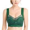 ZESLIV Reggiseno da donna senza ferretto di grandi dimensioni push up pizzo bustier senza cuciture reggiseno largo spalline, verde scuro, 6D