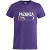 BrolloGroup T-Shirt Uomo Pazienza 1% Magliette Simpatiche PS 27431-A001 (Lilla, S)