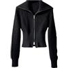 Generic Donna Autunno Inverno Manica Lunga Slim Maglieria Giacca Cerniera Maglia Cardigan Maglione Top, Nero , S