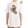 SANTA CRUZ T Shirt College Hand Maglietta Mano Uomo Bianco 2026 Originale + 10 Stickers