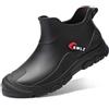 Generico Stivali di Gomma Uomo Impermeabili Antiscivolo Alti e Bassi Stivaletti Platform Eleganti Casual per Pioggia Lavoro Giardinaggio Scarpe Antipioggia Lavabili Autunnali Invernali per Pesca Caccia,Nero