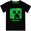 MINECRAFT Maglietta Maniche Corta per Ragazzi Creeper Nero 9-10 Anni