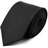 BRERA 67 Cravatta Uomo Nero Elegante in Seta | Cravattino per Completo 150x7 | Cravatte Slim per Vestito da Cerimonia e per Abiti da Lavoro