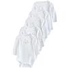 NEXT Unisex Bambino Confezione da 5 body per neonati a maniche lunghe in 100% cotone White Character 3 Mesi