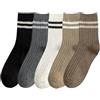 MeganJDesigns Calzini da uomo in cotone, confezione da 5, calzini al polpaccio da uomo, calzini alla caviglia, nero, bianco, grigio, marrone, cachi, 6-11