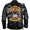 Leather Verse Giacca da motociclista da uomo, in vera pelle sintetica, colore: nero