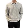 Sonnena Polo da Uomo in Maglia di Lana A Maniche Lunghe con Bottoni Bavero Slim Business Casual Pullover Polo Top Maglione Invernale con Strato Interno in Maglia Spessa, Abbigliamento da Uomo