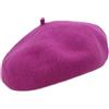 Melegari Berretto Basco Donna | 100% Lana | Margie Beret | Made in EU (Fucsia 440)