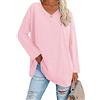 Famulily Women's Basic Long Sleeve Cotton T Shirts Solid Color Comfy V Neck Loose Tunic Tee Shirts Tops